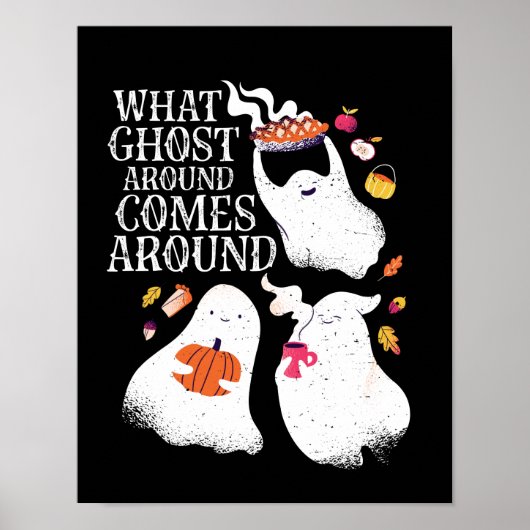 Funny Halloween Ghost Pun Boo Dinner Party Poster (Voorkant)