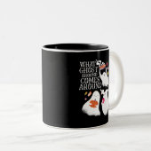 Funny Halloween Ghost Pun Boo Dinner Party Tweekleurige Koffiemok (Voorkant rechts)