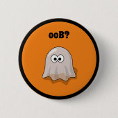 Funny Halloween Ghost Says Boo Backwards Ronde Button 5,7 Cm (Voorkant)