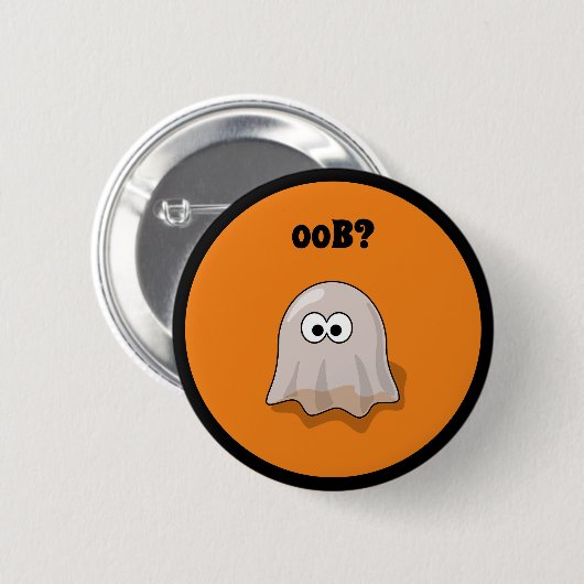 Funny Halloween Ghost Says Boo Backwards Ronde Button 5,7 Cm (Voorkant /achterkant)