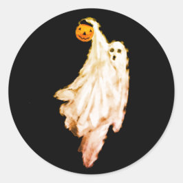 Funny Halloween Ghost Trick or treat Ronde Sticker