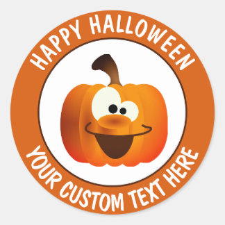 Funny Halloween Glows Pumpkin Ronde Sticker