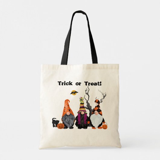 Funny Halloween Gnomes Trick or treat Tote Bag (Achterkant)
