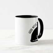 Funny Halloween Good Witch Black Cat Mok (Voorkant rechts)