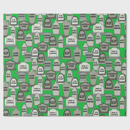 Funny Halloween Gravestone Cadeaupapier (Vlak)