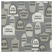 Funny Halloween Gravestone Gravestone Grey Stof (Swatch)