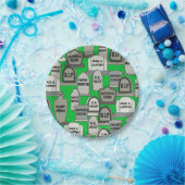 Funny Halloween Gravestone Party Papieren Bordje (Feest)