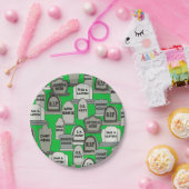 Funny Halloween Gravestone Party Papieren Bordje (Feest)