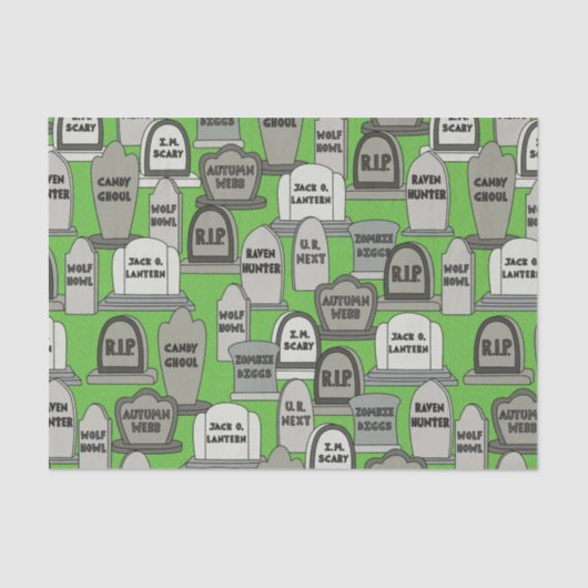 Funny Halloween Gravestone Tissuepapier (Voorkant)