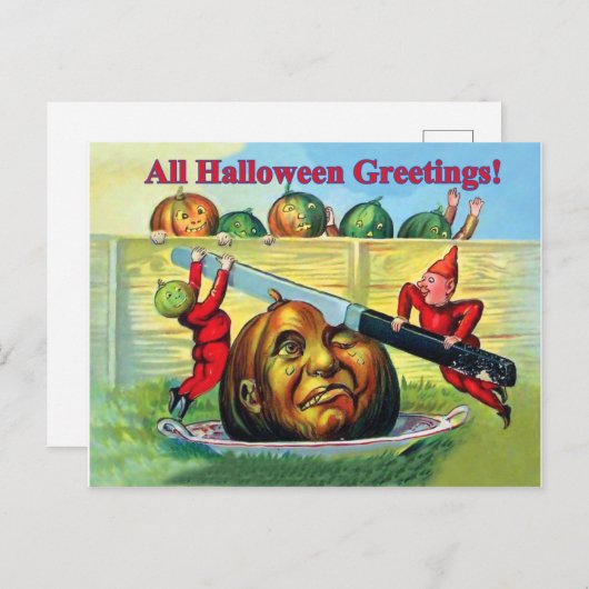 Funny Halloween-groet Briefkaart (Voorkant / Achterkant)