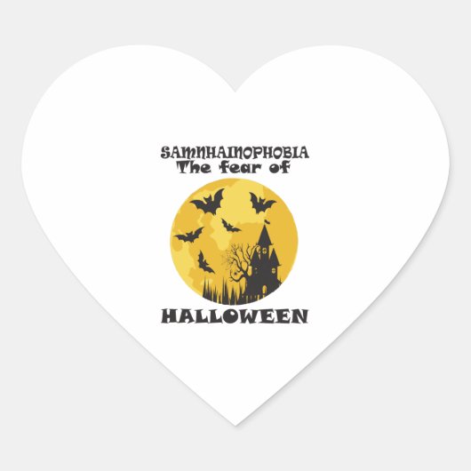 Funny Halloween Hart Sticker (Voorkant)