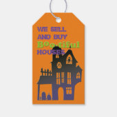 Funny Halloween Haunted House Real Estate Cadeaulabel (Voorkant)