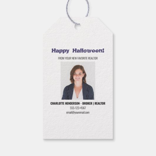 Funny Halloween Haunted House Real Estate Cadeaulabel (Achterkant)