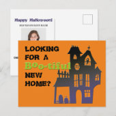 Funny Halloween Haunted House Real Estate Feestdagenkaart (Voorkant / Achterkant)