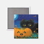 Funny Halloween Herfst Cat Mouse Art Creationarts Magneet (Voorkant / Achterkant)