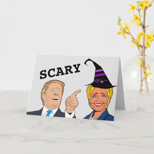 FUNNY HALLOWEEN HILLARY EN TRUMP KAARTEN (Gele Bloem)