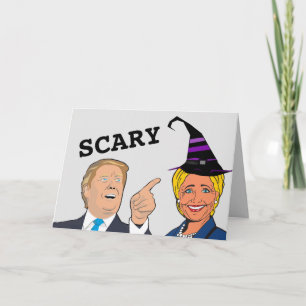 FUNNY HALLOWEEN HILLARY EN TRUMP KAARTEN