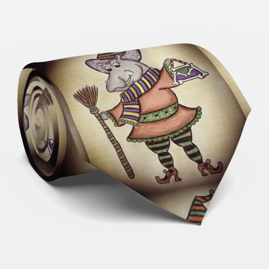 Funny Halloween Hippo Stropdas (Opgerold)