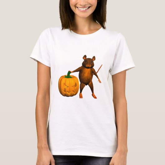 Funny Halloween House Mouse Rat T-shirt (Voorkant)