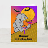 Funny Halloween Howl-o-tini met Wolf Martinis Kaart (Voorkant)