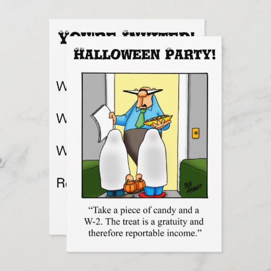 Funny Halloween Humor Party Kaart (Voorkant / Achterkant)