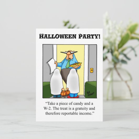 Funny Halloween Humor Party Kaart (Staand voorkant)