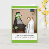 Funny Halloween Humor Wenskaart Kaart (Gele Bloem)