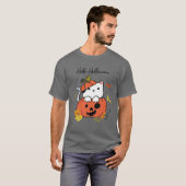 Funny Halloween Jack-O-Lantern Pumpkin Cat Full Mo T-shirt (Voorkant volledig)