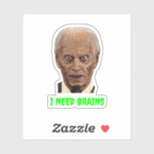 Funny Halloween Joe Biden Zombie Ik heb breinen no Sticker (Vel)