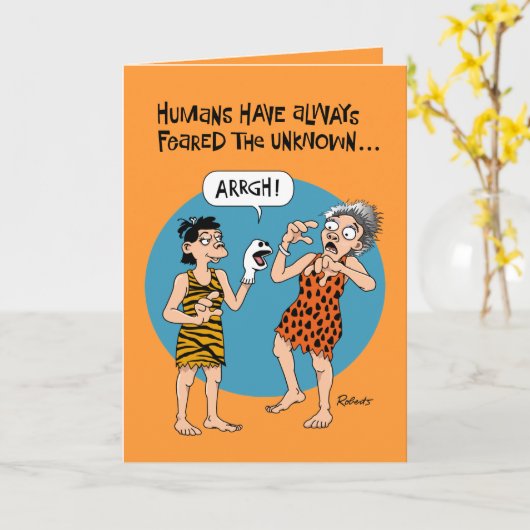 Funny Halloween Kaart (Gele Bloem)