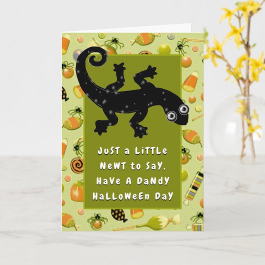 Funny Halloween Kaart (Gele Bloem)