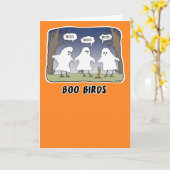 Funny Halloween-kaart: Boo Birds Kaart (Gele Bloem)
