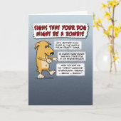 Funny Halloween-kaart: Zombie Dog Kaart (Gele Bloem)