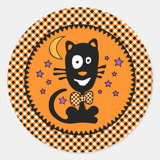 Funny Halloween Kat Sticker (Voorkant)