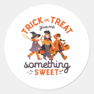 Funny Halloween Kinder Going Trick or treat Ronde Sticker