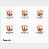 Funny Halloween Kinder Going Trick or treat Ronde Sticker (Vel)