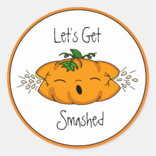 Funny Halloween Laten we ons in de steek laten Ronde Sticker