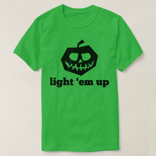 Funny Halloween Light 'Em Up Jackolantern Pumpkin T-shirt (Design voorkant)