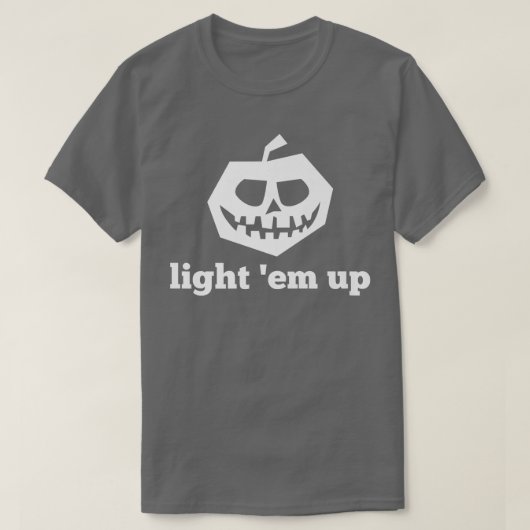 Funny Halloween Light 'Em Up Jackolantern Pumpkin T-shirt (Design voorkant)