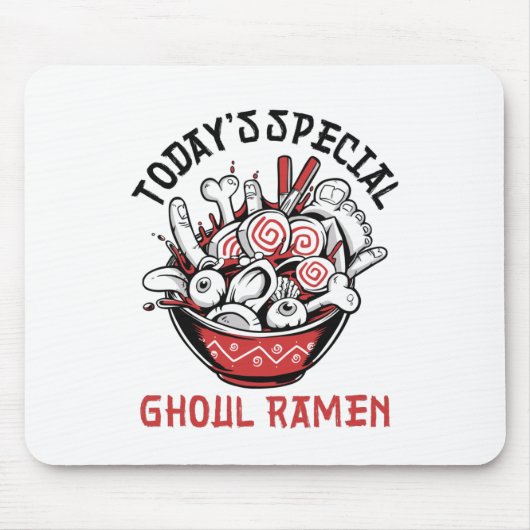 Funny Halloween Menu Ghoul Ramen Muismat (Voorkant)