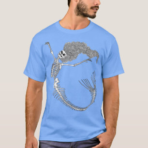 Funny Halloween Mermaid Skeleton Cool T-shirt