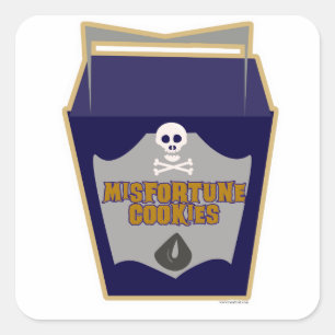 Funny Halloween Misfortuin Cookies Vierkante Sticker