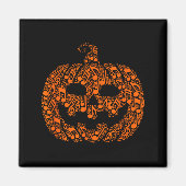 Funny Halloween Music Note Musician Jack O Lantern Magneet (Voorkant)