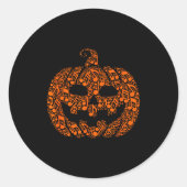 Funny Halloween Music Note Musician Jack O Lantern Ronde Sticker (Voorkant)