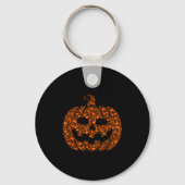 Funny Halloween Music Note Musician Jack O Lantern Sleutelhanger (Voorkant)