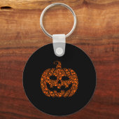 Funny Halloween Music Note Musician Jack O Lantern Sleutelhanger (Voorkant)