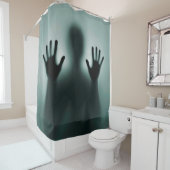 Funny Halloween Mysterious Scary Man Silhouette Douchegordijn (In situ)