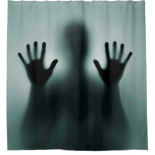 Funny Halloween Mysterious Scary Man Silhouette Douchegordijn