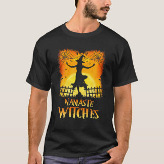 Funny Halloween Namaste Witches Yoga Lovers Witch T-shirt