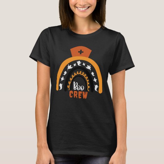 funny halloween nurse, boo boo crew, ghost nurse t-shirt (Voorkant)